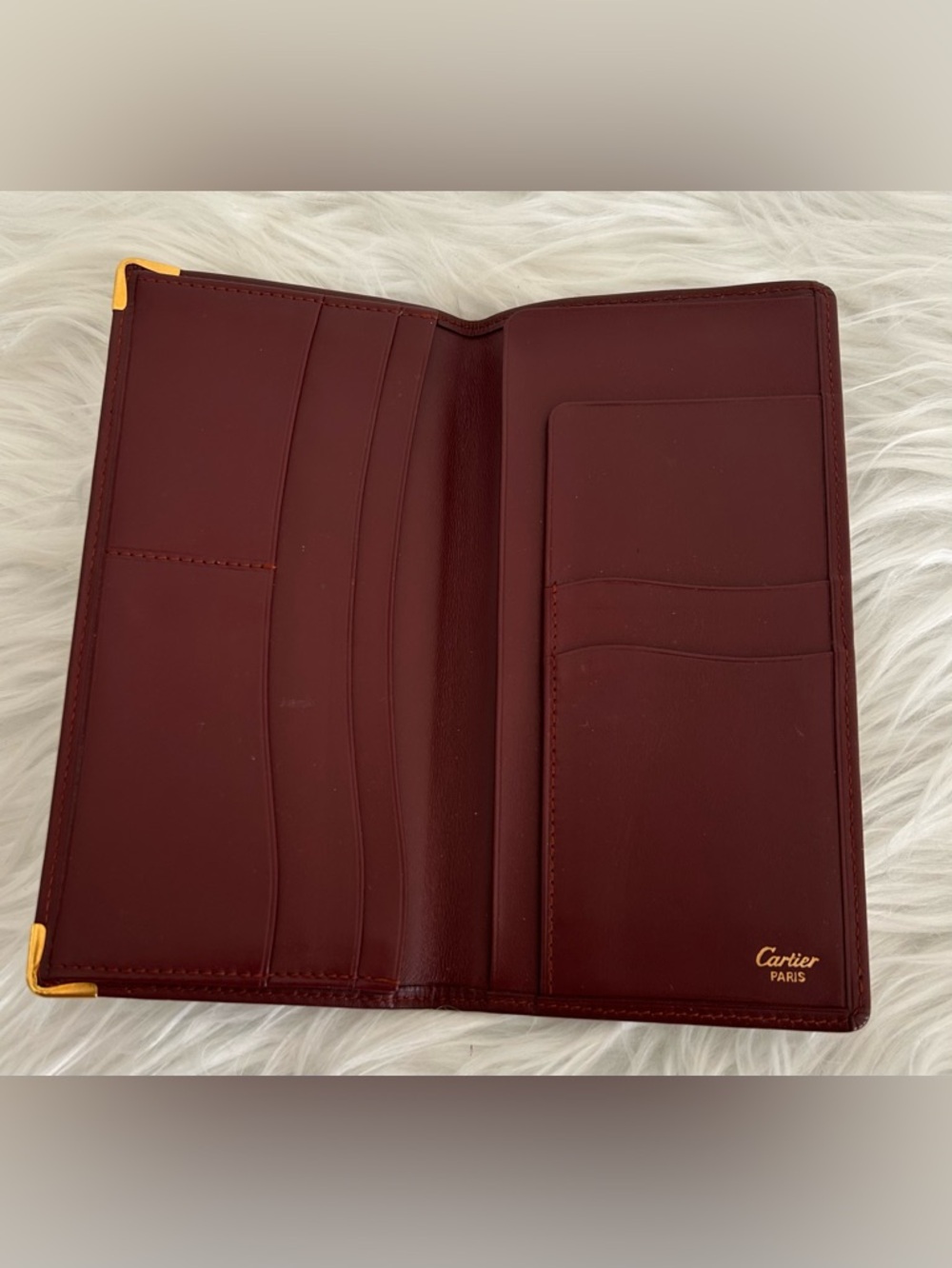 Cartier Must De Cartier Burgundy Leather Wallet Clutch Vintage - Picture 6 of 11